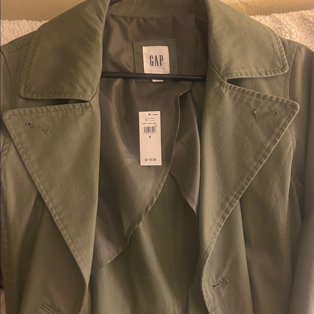 GAP mesculen green Modern Trench Coat